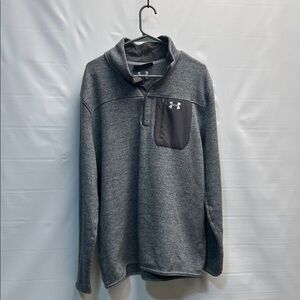 Under Armour ColdGear Gray Quarter Zip Pullover XXL Tall Loose Fit